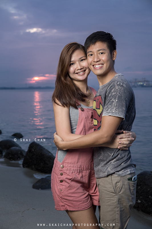 Sunset couple photoshoot session with Kaiwei & Stella at Punggol Ranch