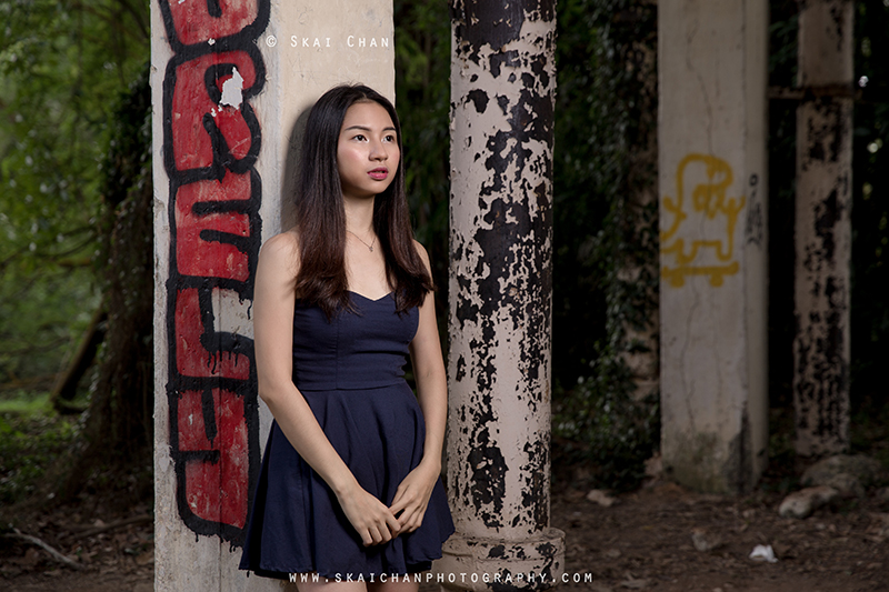 Fashion portrait photoshoot session with Wanping at Portsdown Road water tank