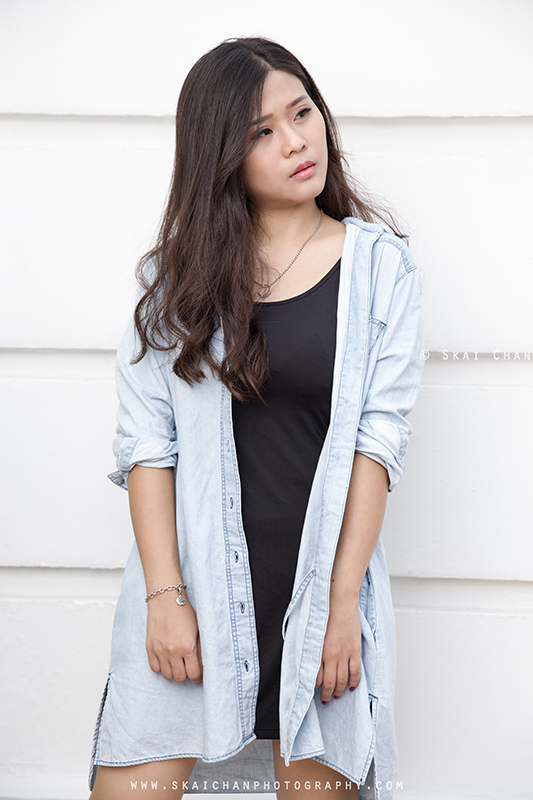 Street streetwear fashion photoshoot session with Esther Pai Min Li at Old Parliament Lane & Boat Quay