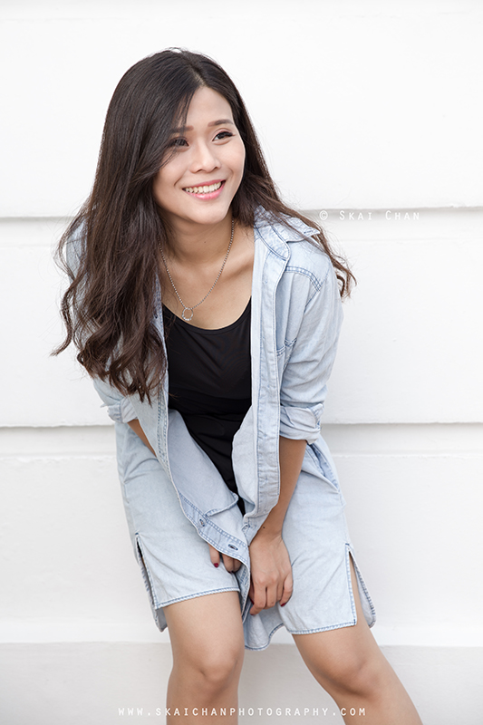 Street streetwear fashion photoshoot session with Esther Pai Min Li at Old Parliament Lane & Boat Quay