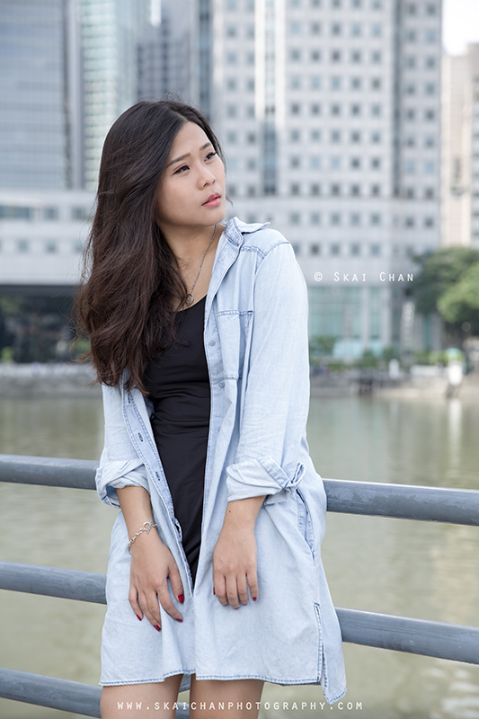 Street streetwear fashion photoshoot session with Esther Pai Min Li at Old Parliament Lane & Boat Quay