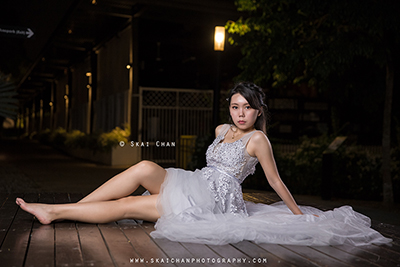Outdoor High-End Night Bridal Photoshoot - Siaw Jo @ HortPark