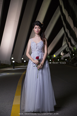 Outdoor High-End Night Bridal Photoshoot - Robyn Skye @ Gardens by the Bay