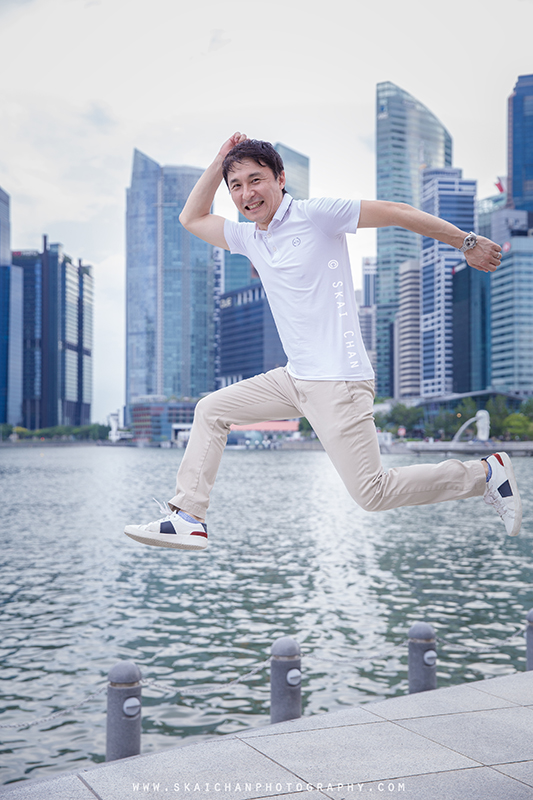 Editorial french horn portrait photoshoot session with Akira Uchida at Esplanade Outdoor Theatre