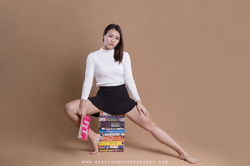 School girl themed photoshoot session with Jasmine Tan at Tanjong Pagar (photography studio)