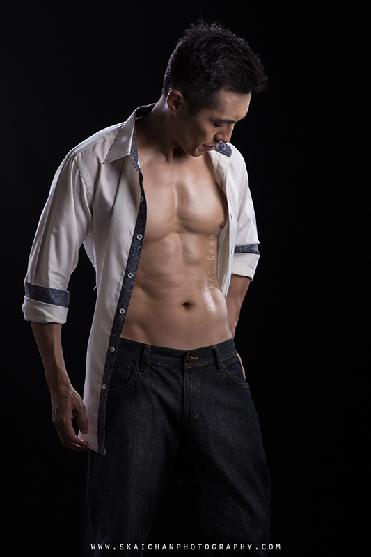 Male physique fitness studio photoshoot session with Liu Wing Lun at Photography Studio (Tanjong Pagar)