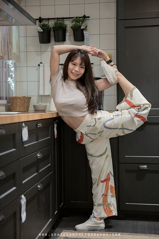 Indoor creative lifestyle yoga photoshoot session with Mel at IKEA Alexandra