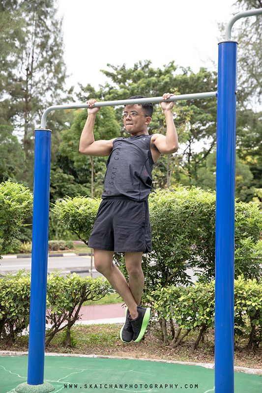 Lifestyle fitness workout/ exercise portrait photoshoot session with Barry Chow @ fitness corner (Yuan Ching Road)