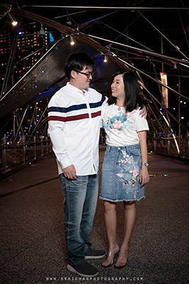 Outdoor Night Couple Photoshoot - Couple: Matt & Tika @ Helix Bridge