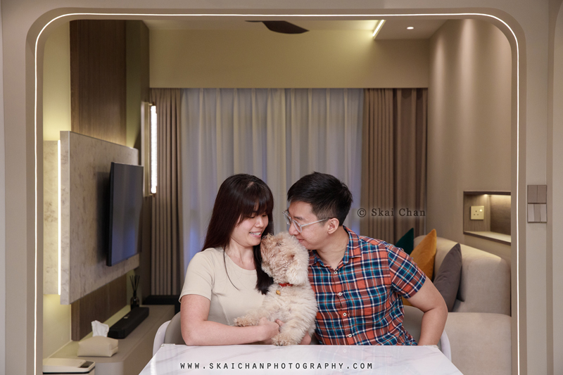 Family & couple with pet dog photoshoot session - Ray & Jiaqi at home