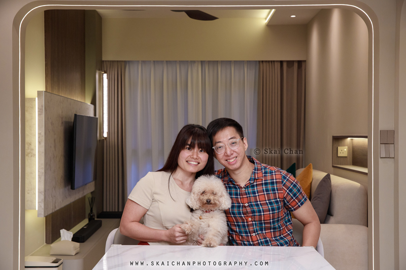 Family & couple with pet dog photoshoot session - Ray & Jiaqi at home