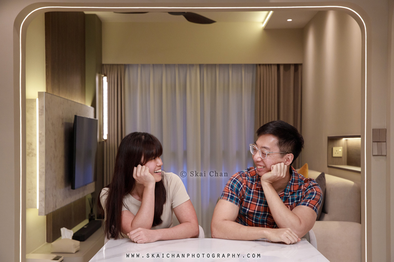 Family & couple with pet dog photoshoot session - Ray & Jiaqi at home