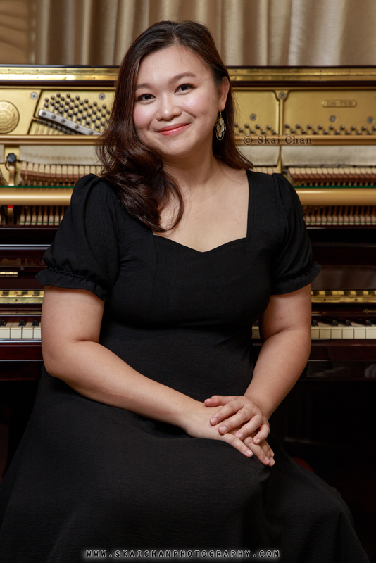 Professional musician grand piano photoshoot session with Cecilia Ratna @ home music studio