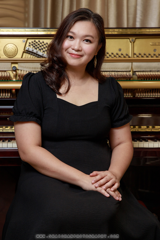 Professional musician grand piano photoshoot session with Cecilia Ratna @ home music studio