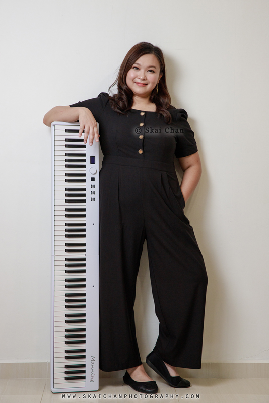 Musician photoshoot session with professional pianoist Cecilia Ratna @ home music studio